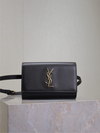 YSL kate belt bag in grain de poudre-embossed leather 18x12x4.5cm