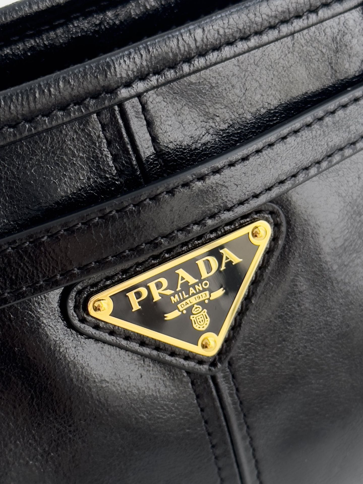 Prada Bonnie Medium Leather Handbag 15.5x32x12cm