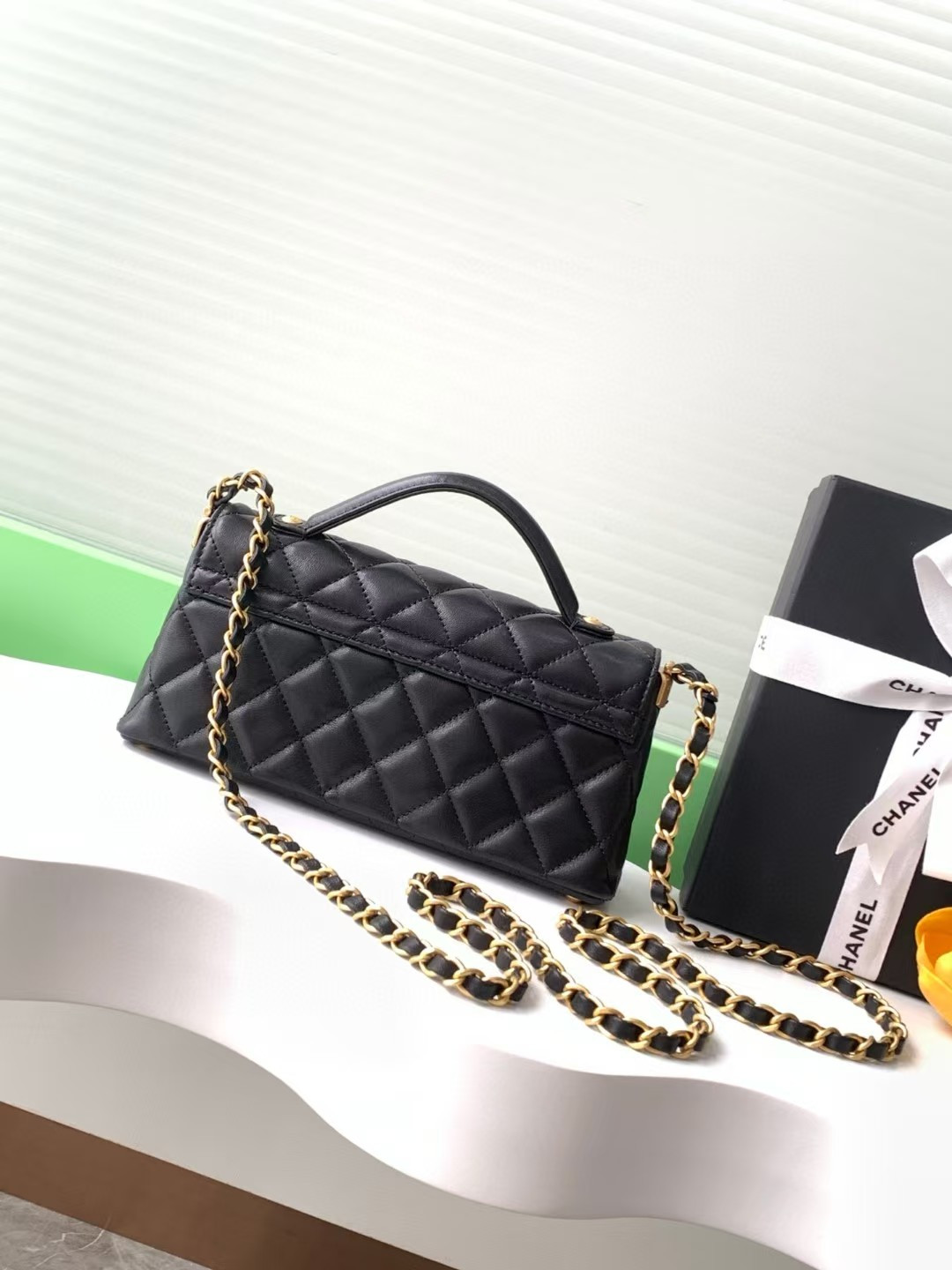 Chanel Mini Flap Top Handle Bag 12x22x6cm