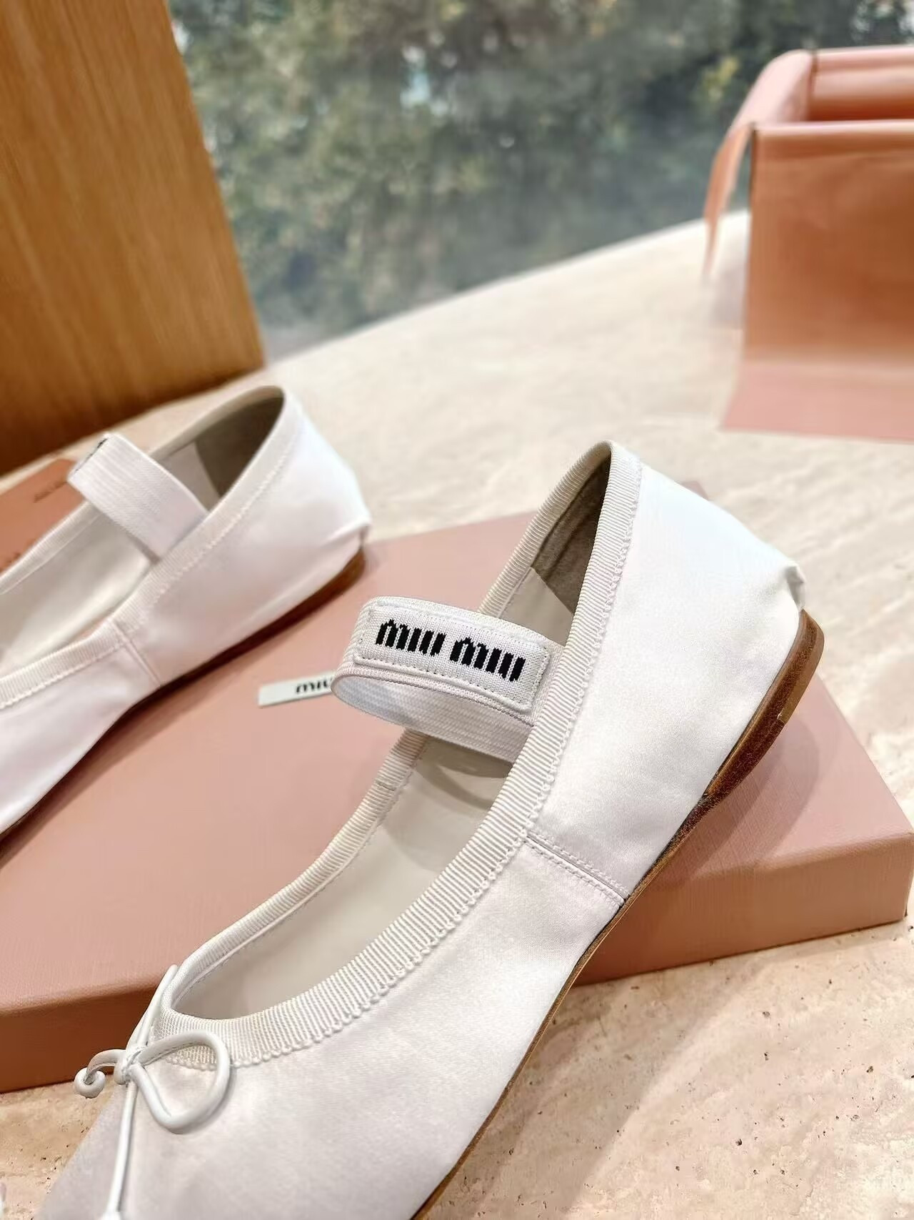 UA Miu Miu Satin Ballerinas