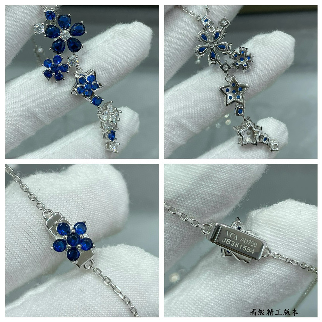 Van Cleef & Arpels Colored Floral Necklace Chain length approx 45cm