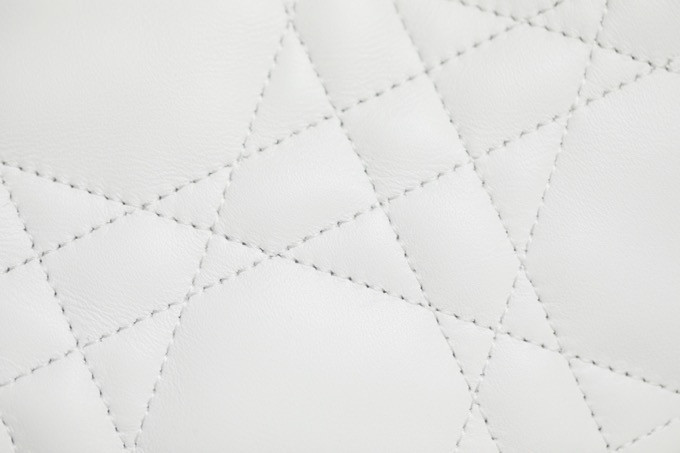 Lambskin Cannage Small Dior Vibe Hobo Bag White