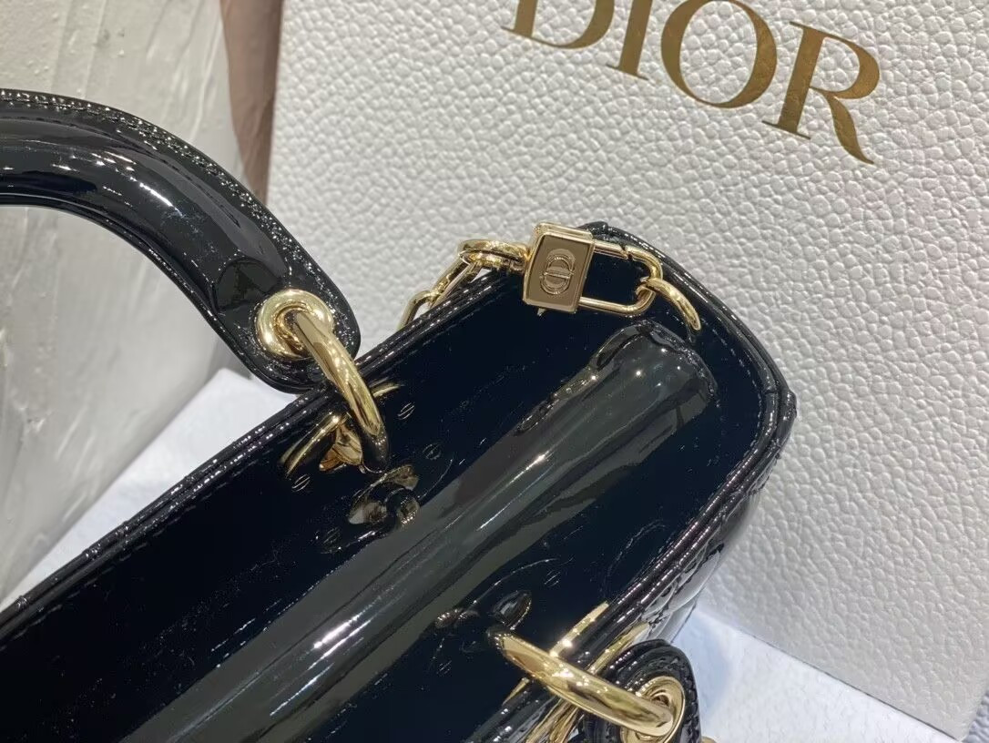 DIOR SMALL LADY D-JOY BAG BLACK  22x6x12cm