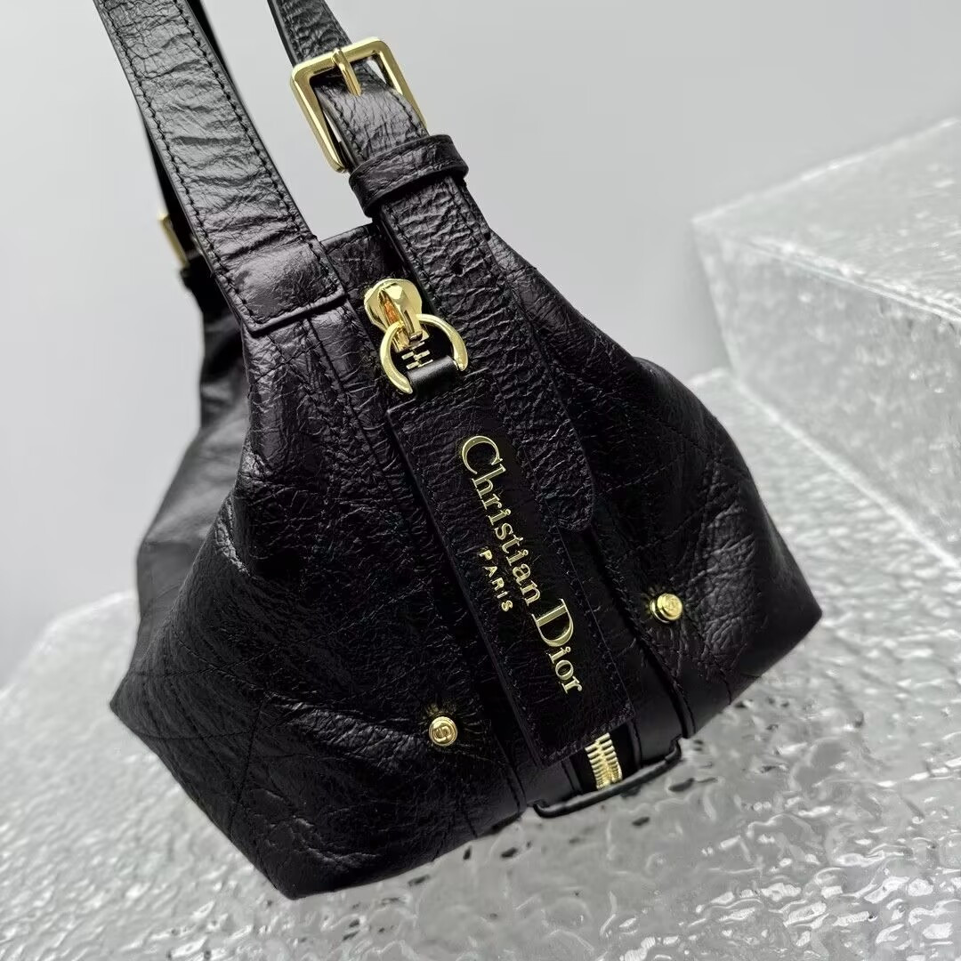 Dior Medium D-Journey Bag in Crinkled Calfskin 33x15x16cm