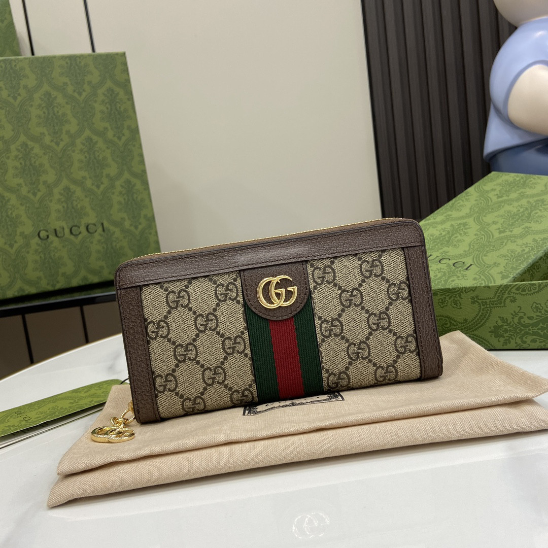 GUCCI OPHIDIAZIP AROUND WALLET 19.5x11x3cm
