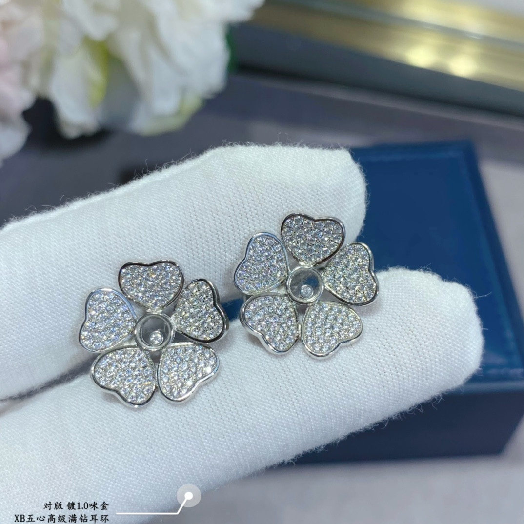 Chopard Five Hearts Full Diamond Earrings