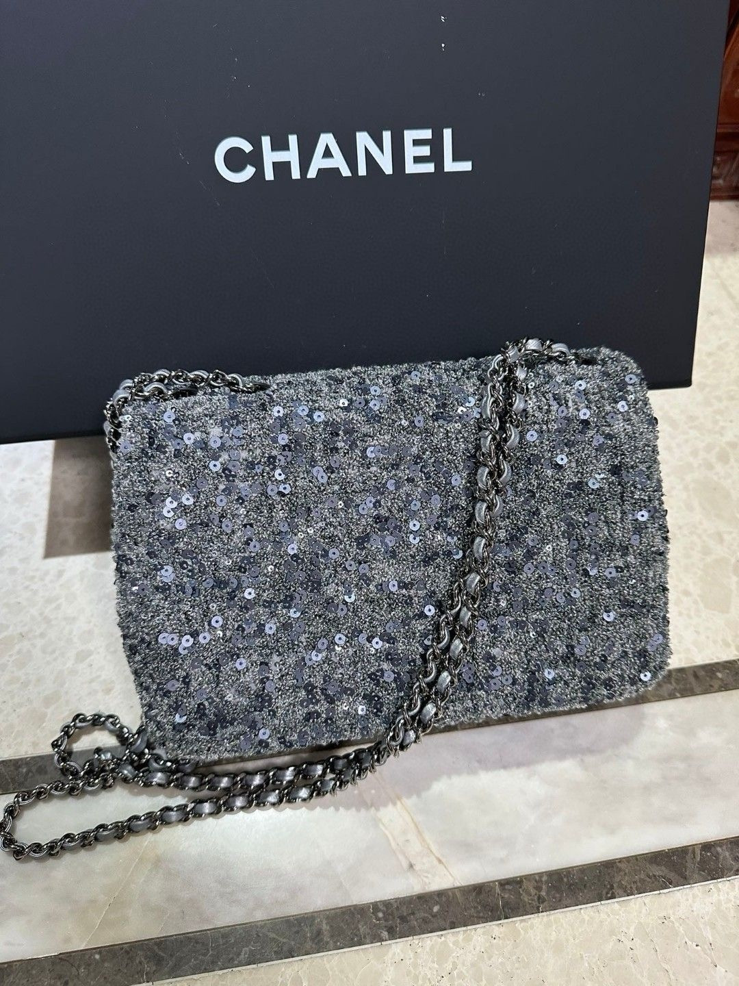 Chanel Sequin Flap Bag 20CM