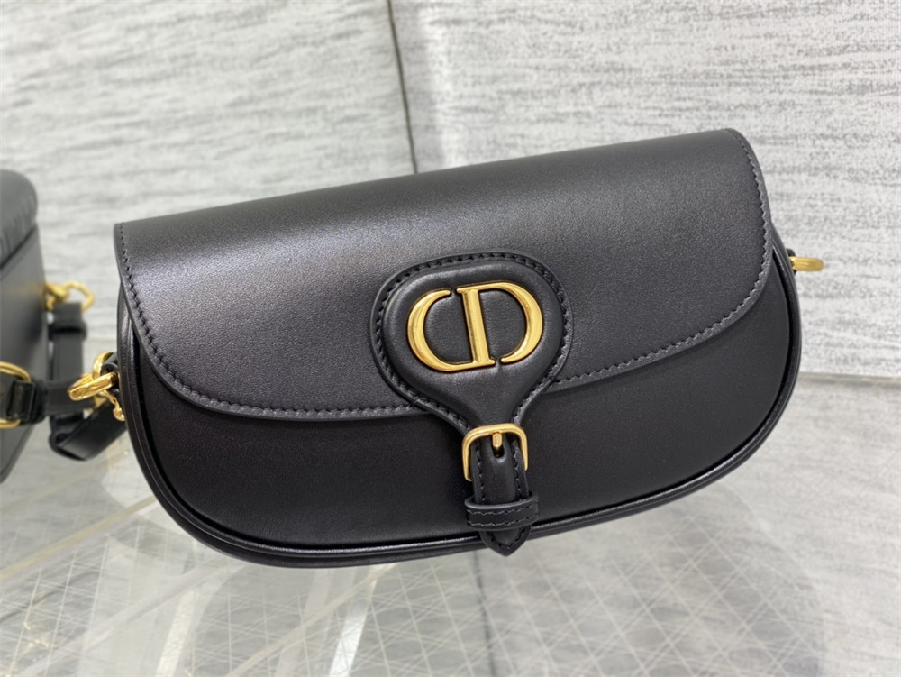 DIOR BOBBY EAST-WEST BAG Latte Box Calfskin black