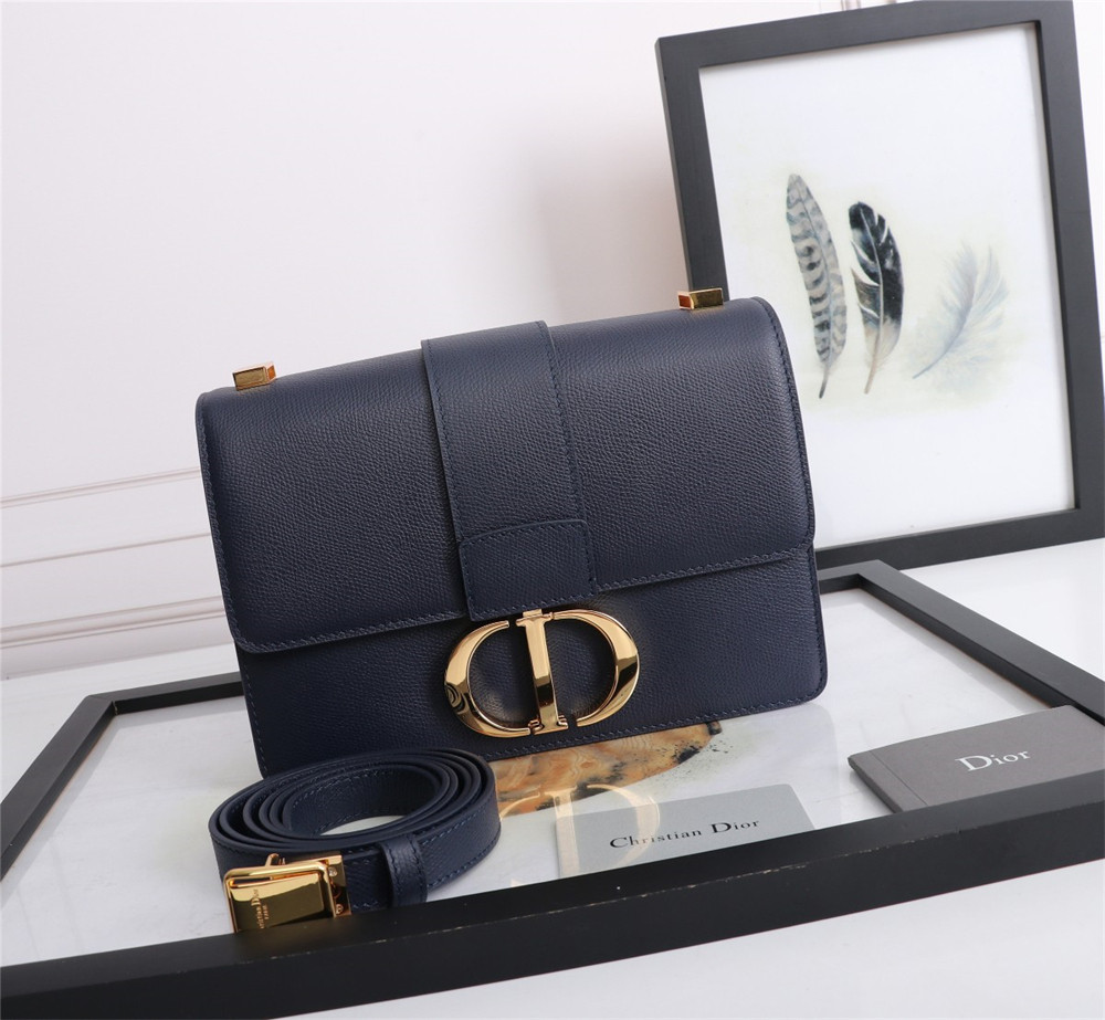 DIOR 30 MONTAIGNE CHAIN BAG Grained Navy