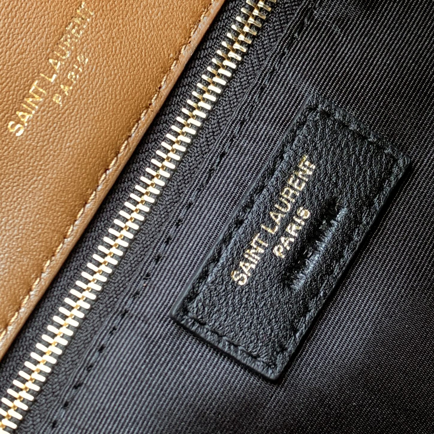 YSL PUFFER SMALL IN NAPPA LEATHER BROWN 11.4 X 6.6 X 4.3 INCHES