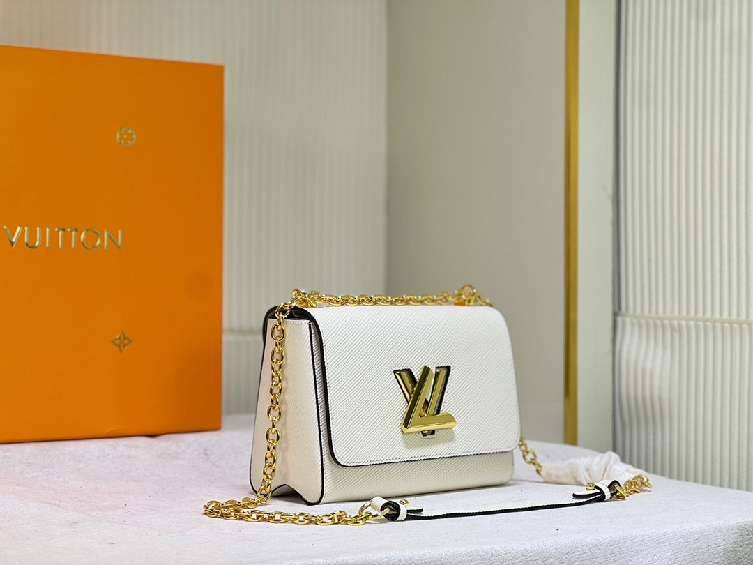 LOUIS VUITTON Twist MM white 9.1 x 6.7 x 3.7 inches