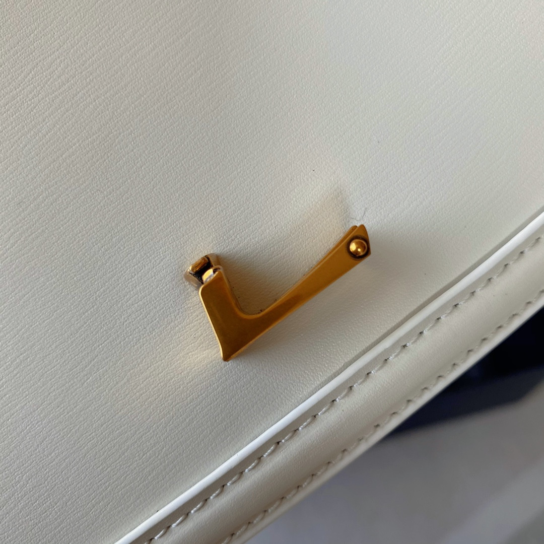 YSL SOLFERINO SMALL SATCHEL IN BOX SAINT LAURENT BLANC VINTAGE 7.4 X 5.1 X 1.9 INCHES