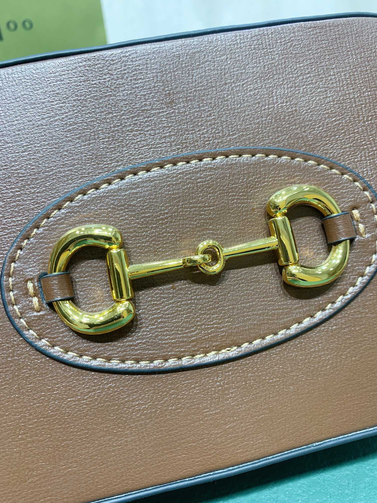 GUCCI HORSEBIT 1955 SMALL SHOULDER BAG BROWN 7.9"W x 5.1"H x 2.4"D