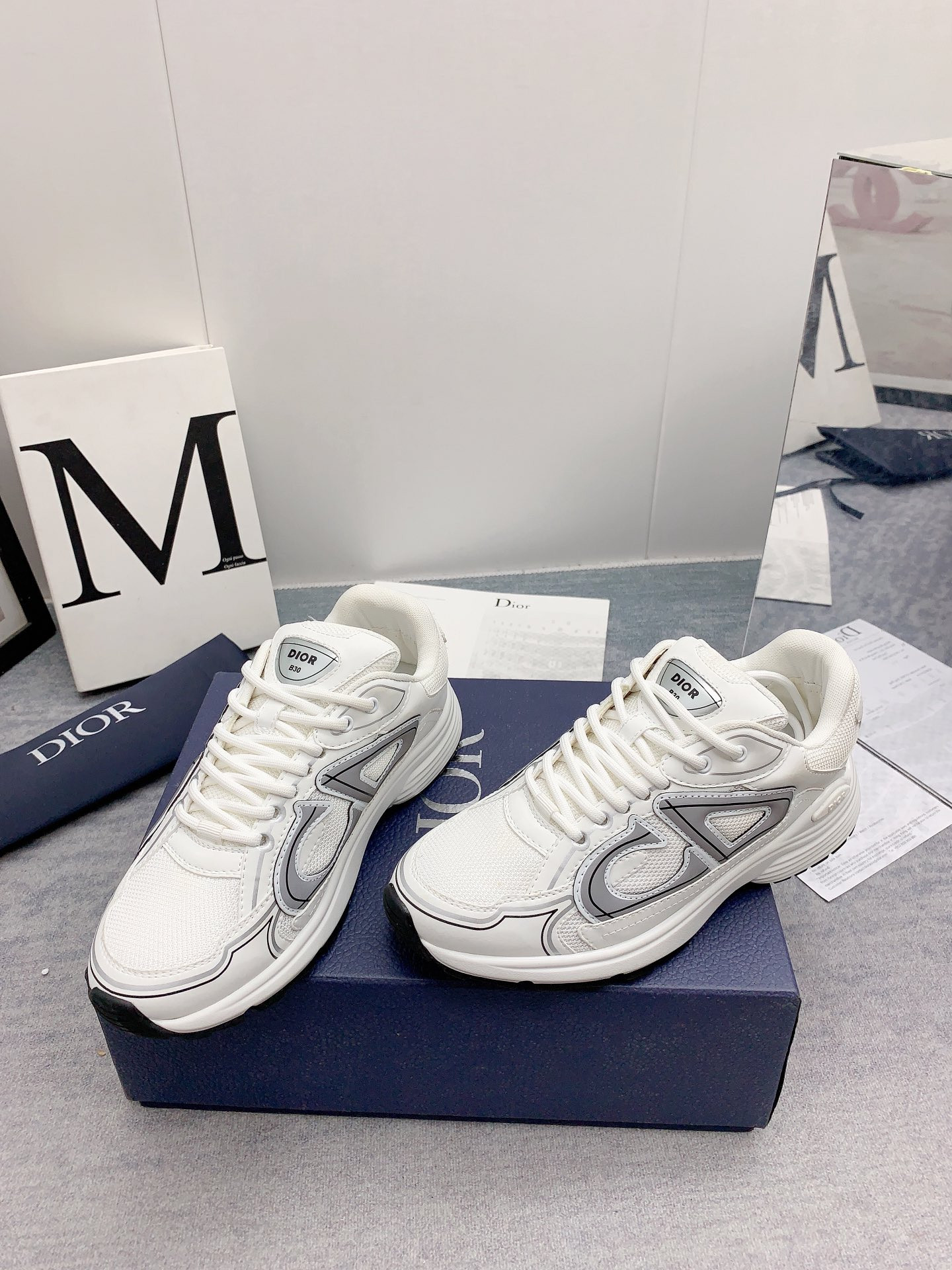 UA DIOR B30 Sneaker White Mesh and Technical Fabric