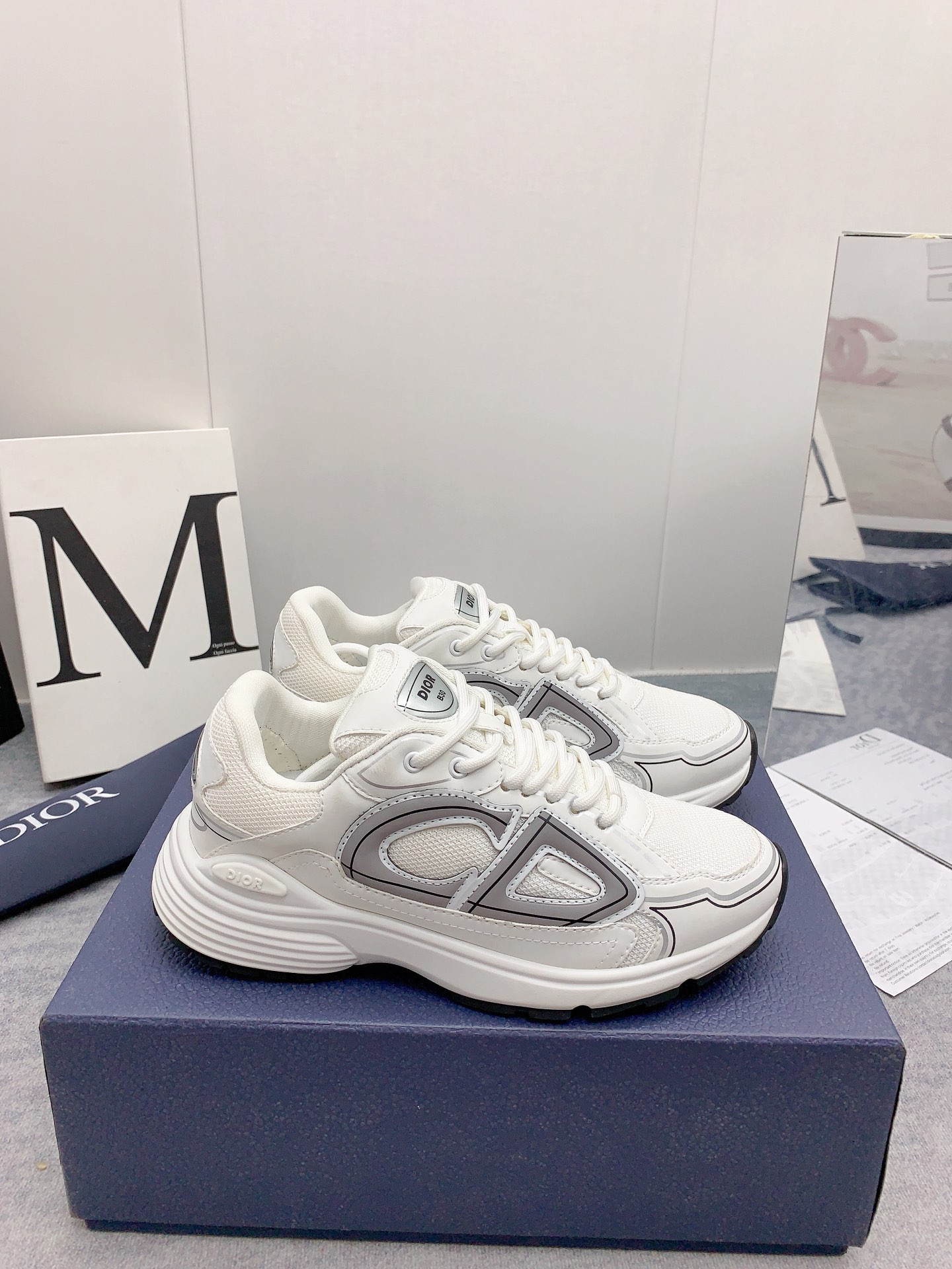 UA DIOR B30 Sneaker White Mesh and Technical Fabric