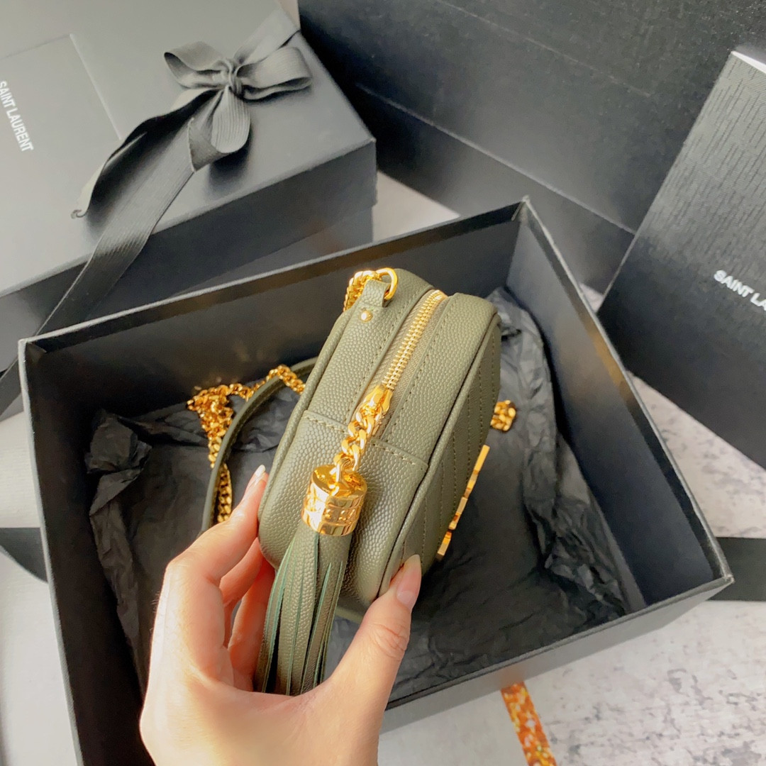 YSL MINI LOU IN QUILTED LEATHER 7.5 X 4.1 X 2 INCHES