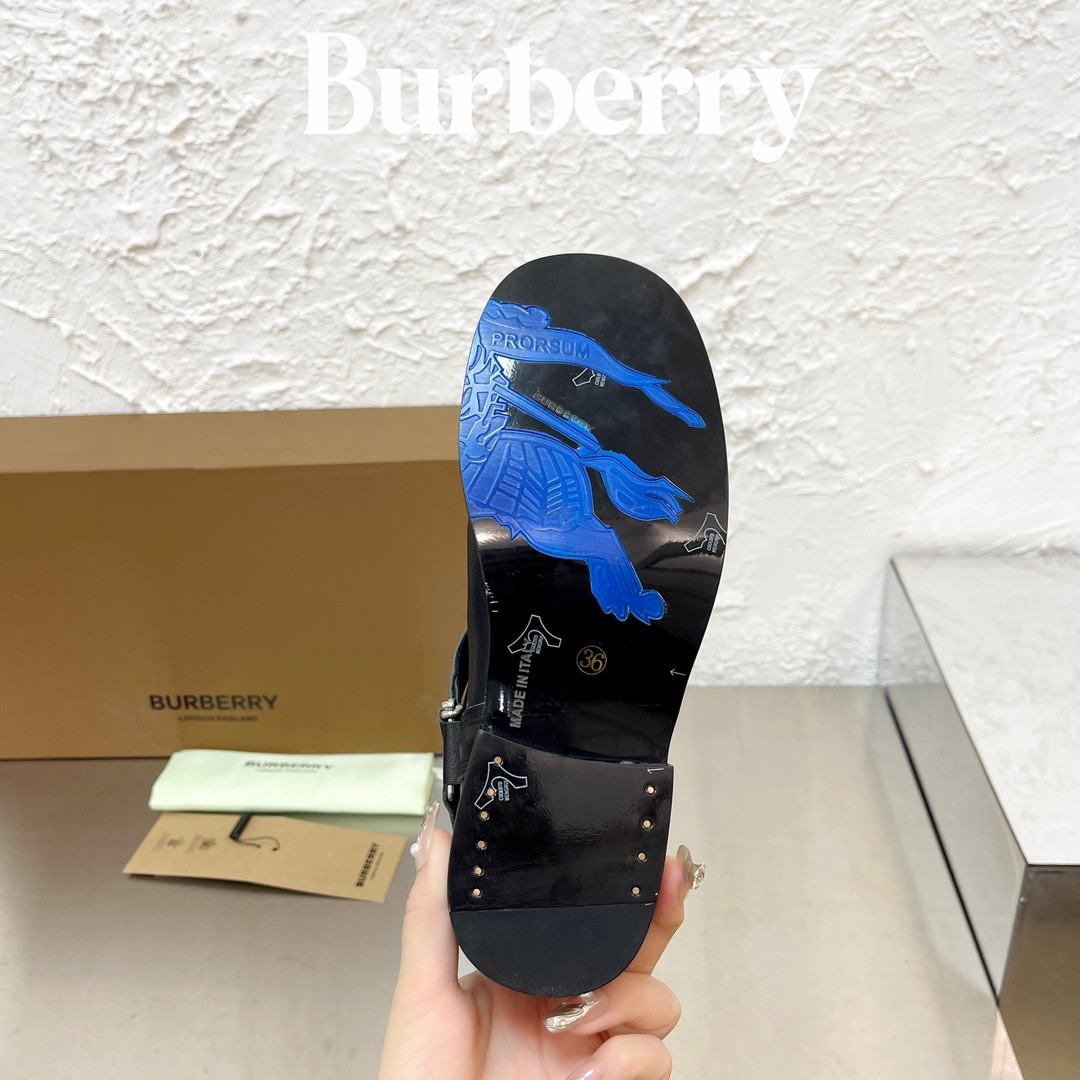 UA Burberry Leather Saddle Tall Boots