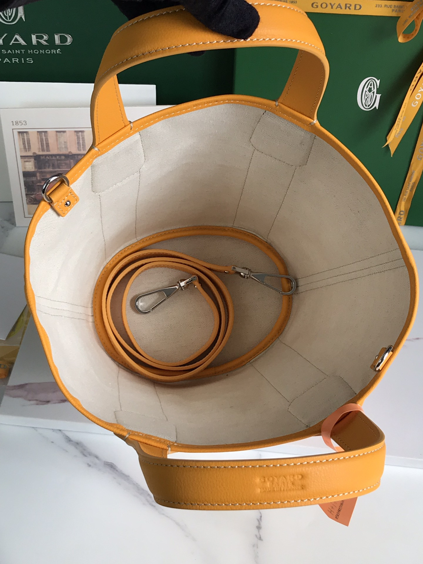 Goyard Goyardine Belharra PM Coral Tote Palladium Hardware 18x14x23cm