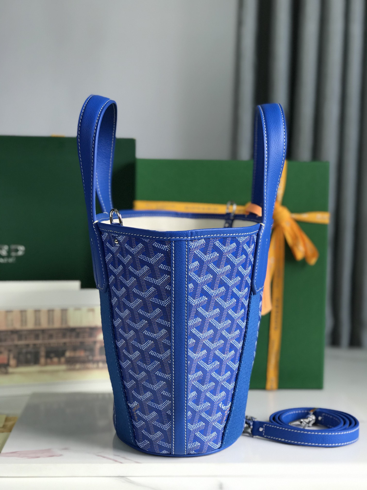 Goyard Goyardine Belharra PM Coral Tote Palladium Hardware 18x14x23cm