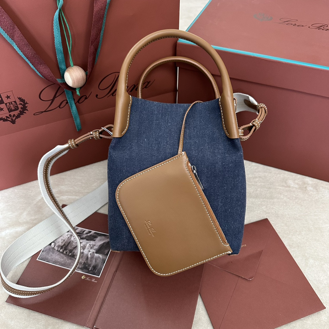 Loro Piana Small Bale Cotton Bag 20x18x17cm