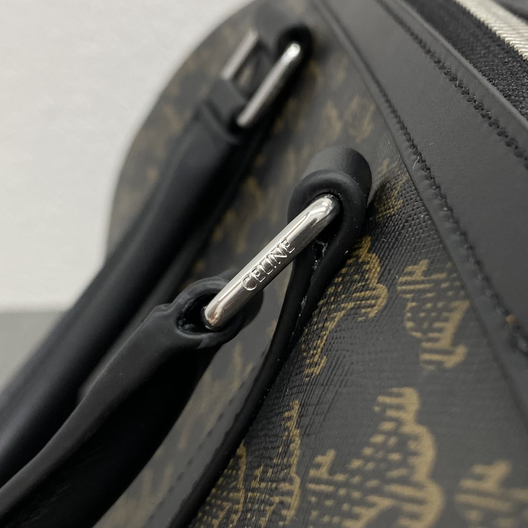 Celine LARGE BOSTON in Triomphe Canvas & calfskin 33x20x24cm