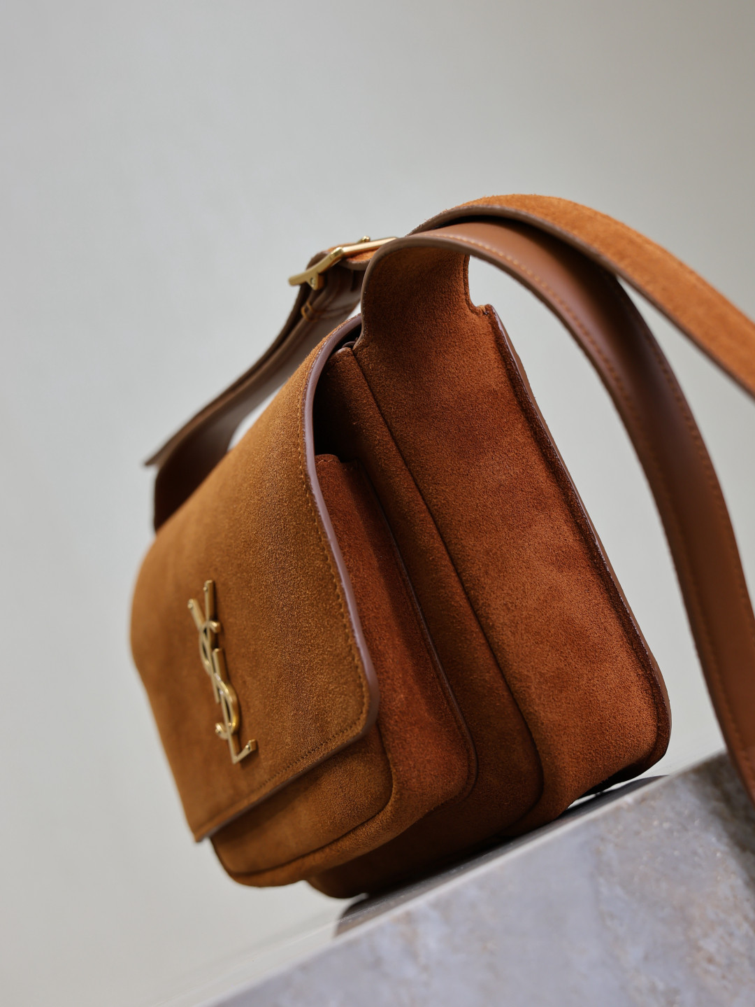 YSL NIKI satchel in suede 21.5x16x9cm