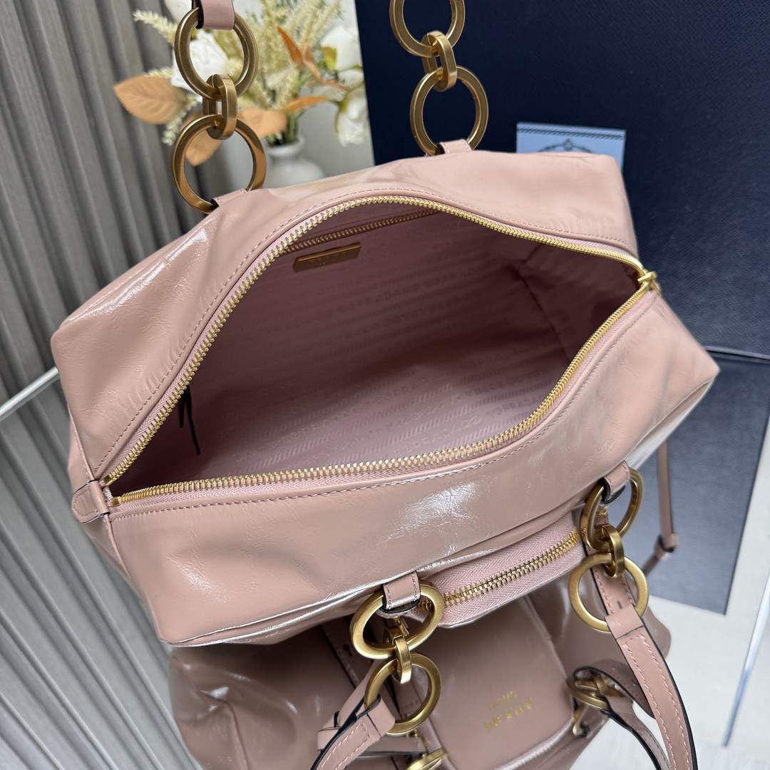 Prada Dangle medium leather top-handle bag 14x30x13.5cm