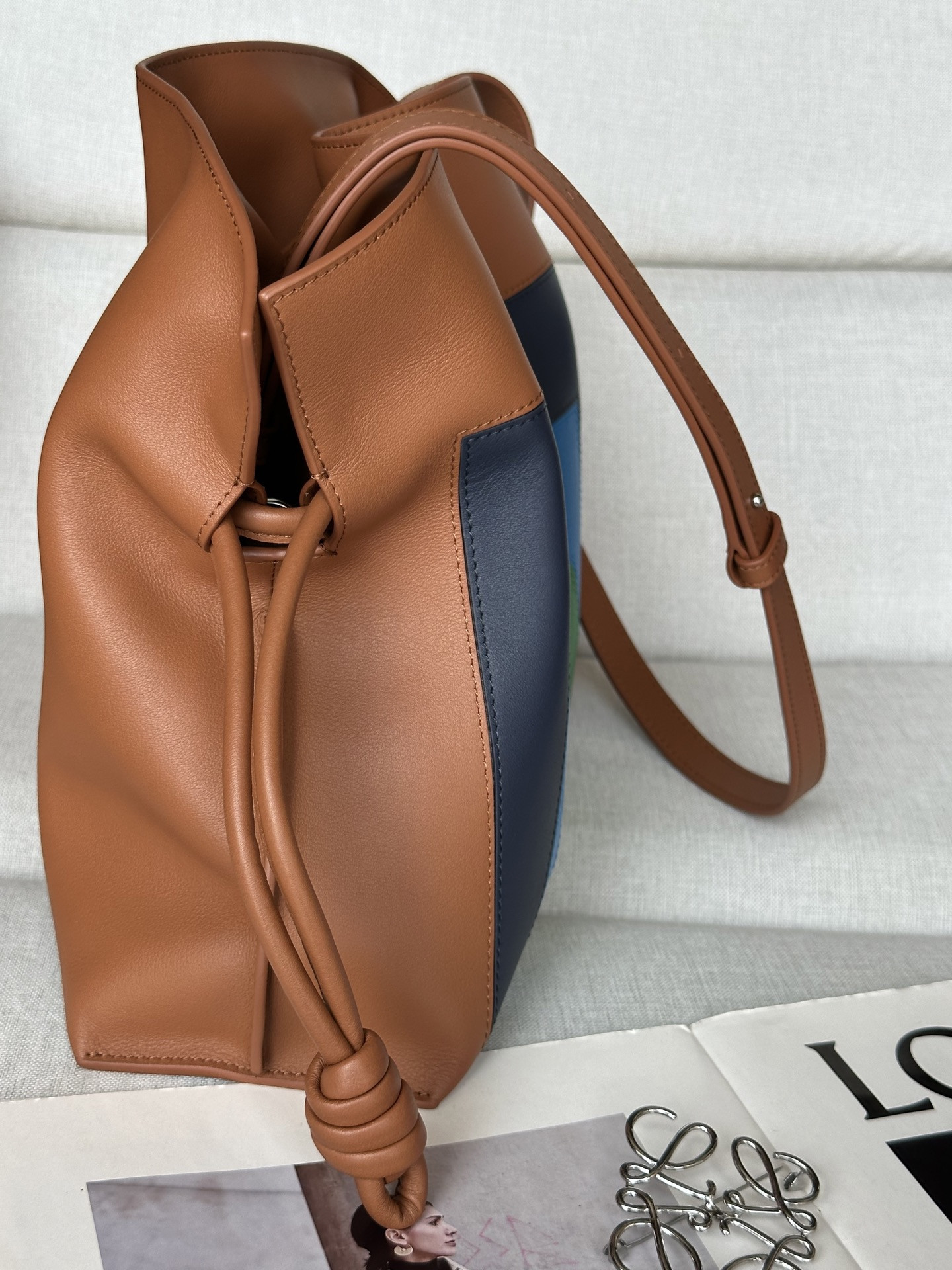 Loewe x Albers Medium Flamenco Clutch in Nappa Calfskin 24.5x30x10.5cm